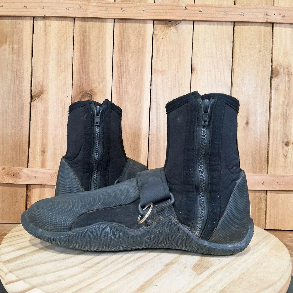NRS Paddle Wetshoes Size 10 Black Neoprene Zip River Kayak Raft Shoes
